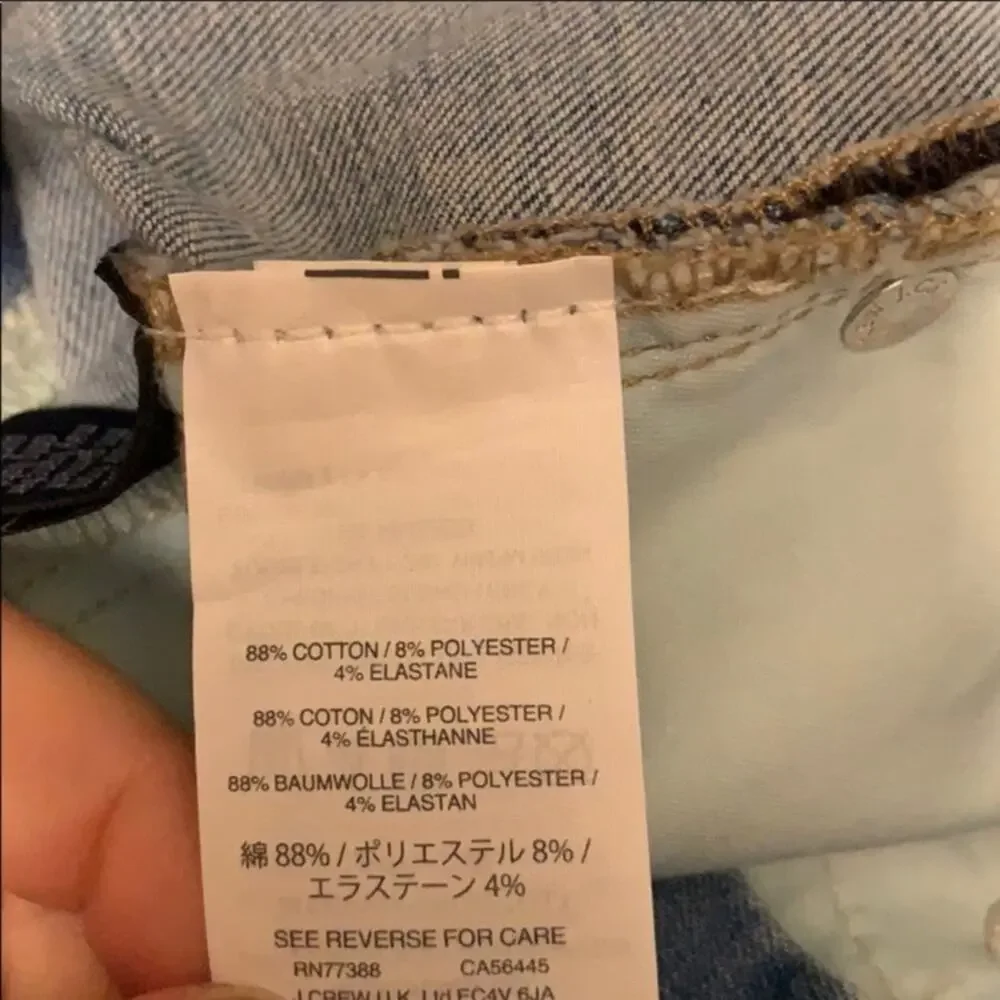 NWT J. Crew‎ curvy toothpick distressed jeans